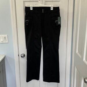 NWT Women’s Black Cargo-Style Pants buckle pockets belt loops size LARGE